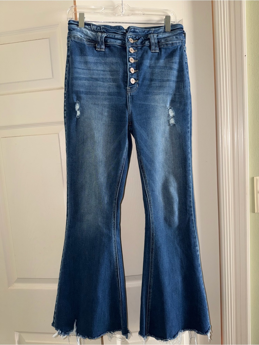 KanCan Dark Blue High-Rise Button-Fly Flare Jeans Women’s Size 29